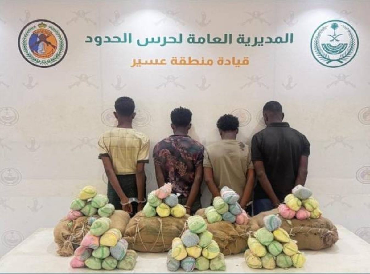 عسير: القبض على 4 مخالفين لتهريبهم 60 كيلوغراما من القات