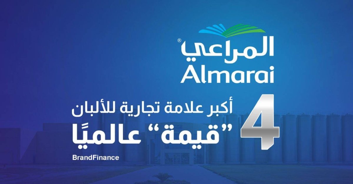 «المراعي».. رابع أكبر علامة تجارية للألبان «قيمة» عالمياً للعام الثالث على التوالي