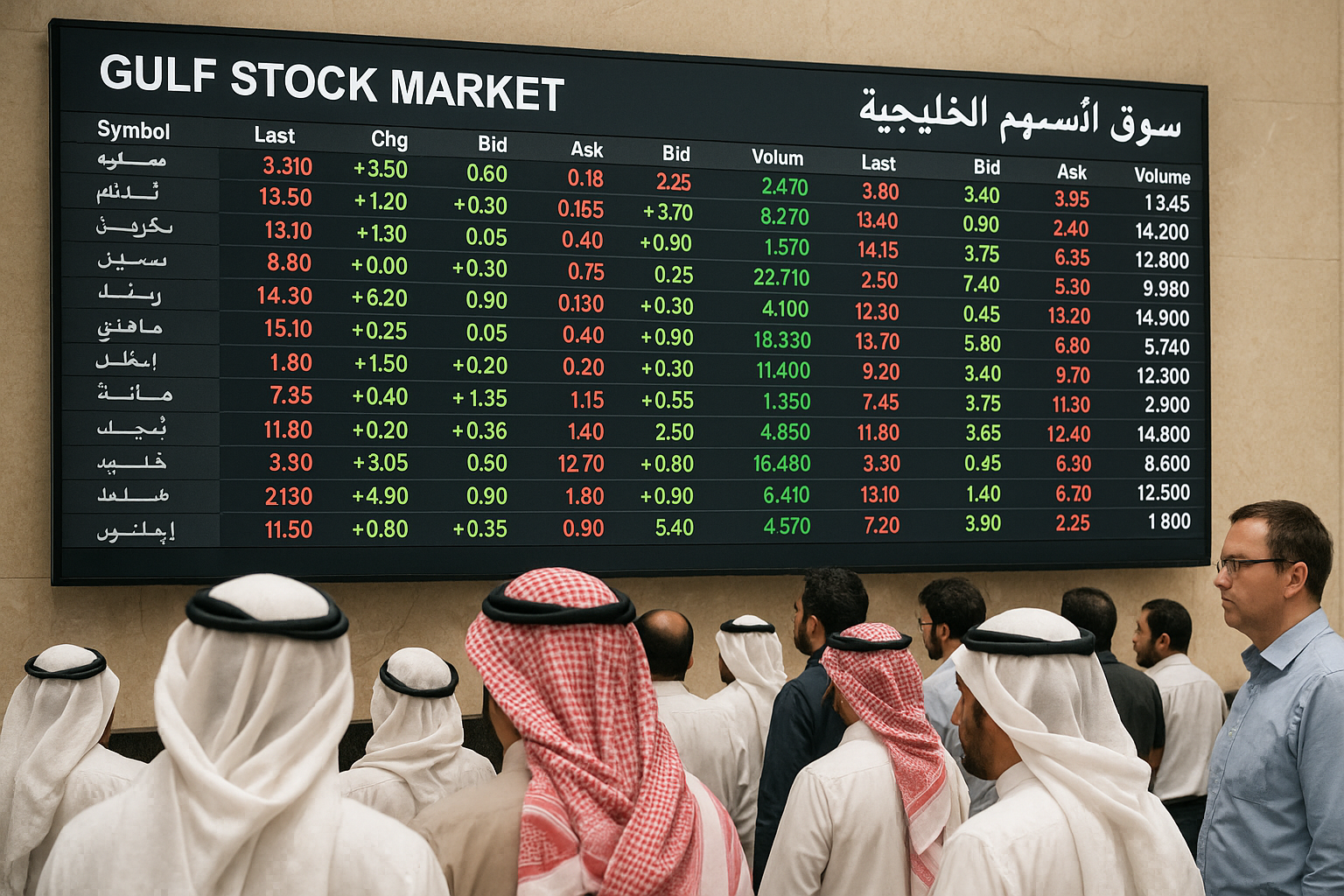 سوق البورصة الخليجية. SomayaNews Images