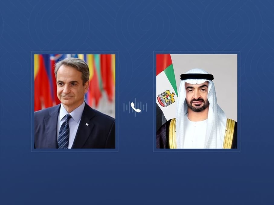 بن زايد يجري اتصالًا هاتفيًا مع رئيس وزراء اليونان