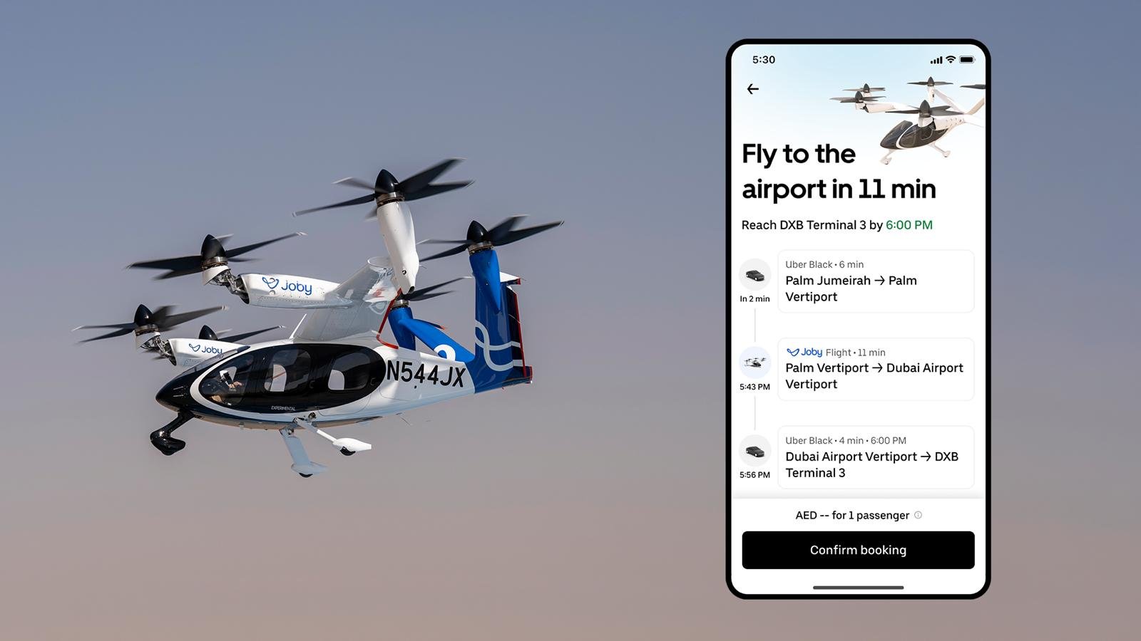 أوبر وجوبي تستعدان لإتاحة حجز «Uber Air» في دبي عبر تطبيق أوبر