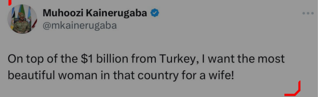 رئيس أركان الجيش الأوغندي يطلب من تركيا مليار دولار.. ويعرض على إسرائيل 100 ألف جندي