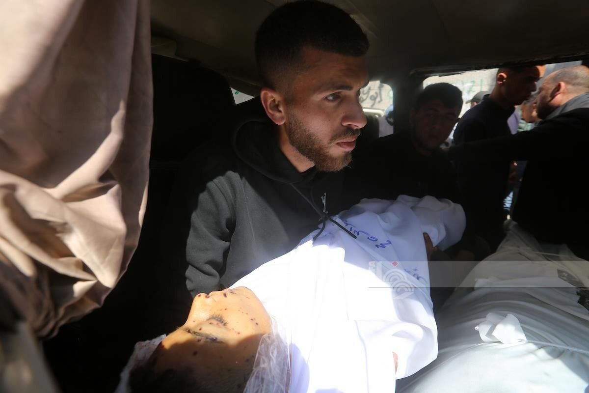 تشييع 5 قتلى بينهم 3 أطفال من مستشفى الشفاء في غزة (صور+ فيديو)