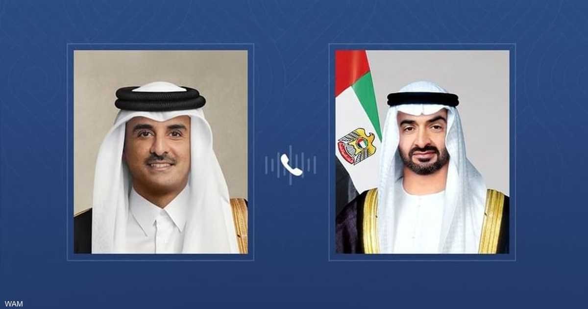 رئيس الإمارات وأمير قطر يبحثان مستجدات الأوضاع الإقليمية