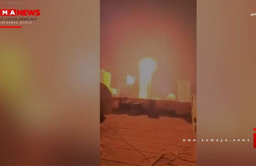 شاهد.. لحظة قصف الحرس الثوري مصرف