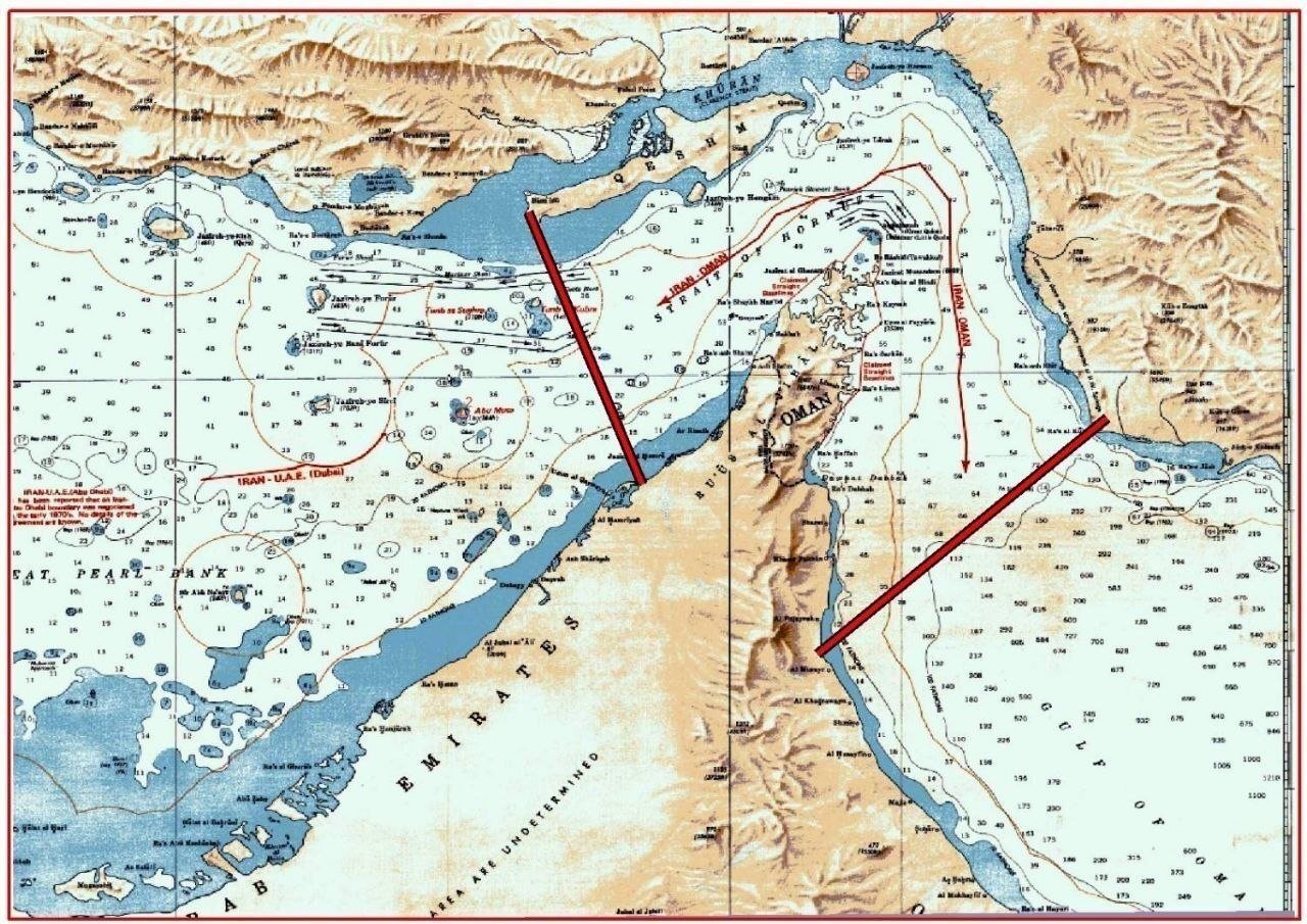 الحرس الثوري الإيراني ينشر خريطة تُظهر سيطرته على مضيق هرمز