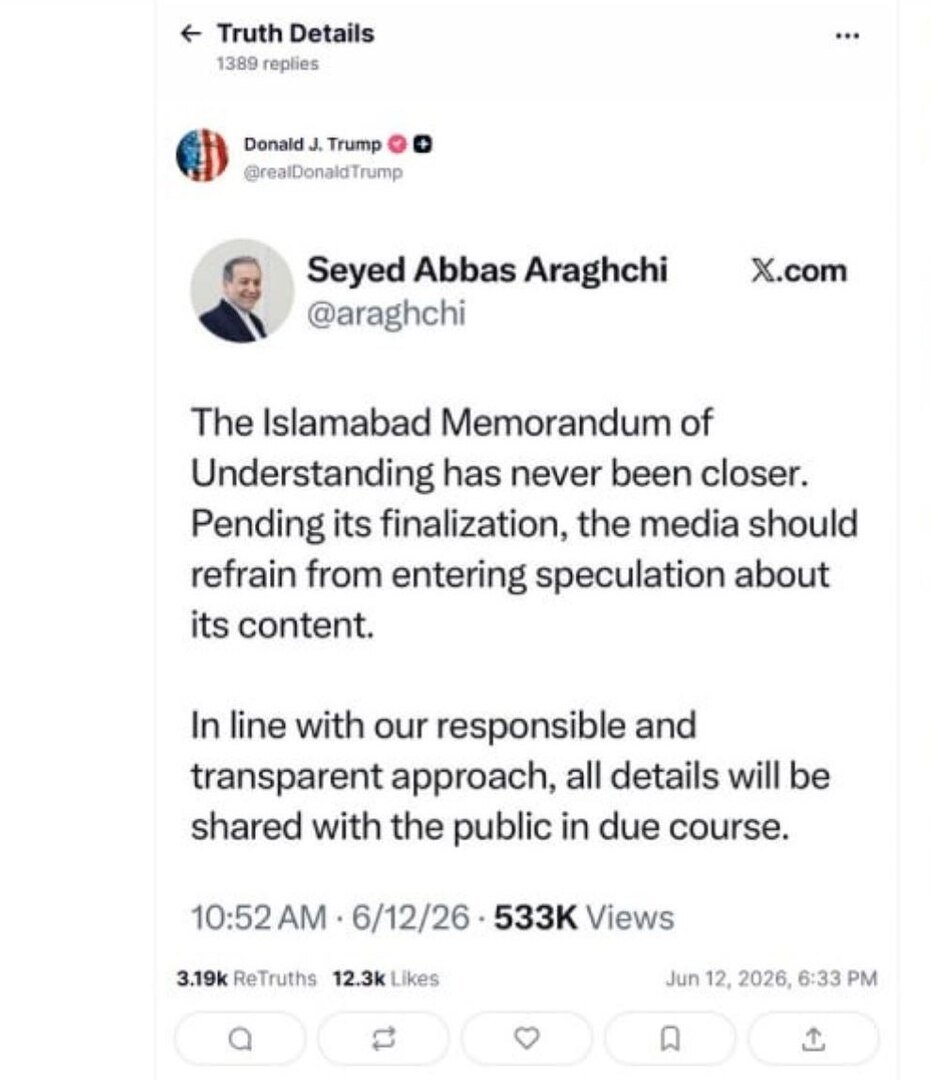 ترامب يفتح "الدفاتر القديمة" وعراقجي يتصدر منصة "تروث سوشال" وسط أنباء عن اتفاق