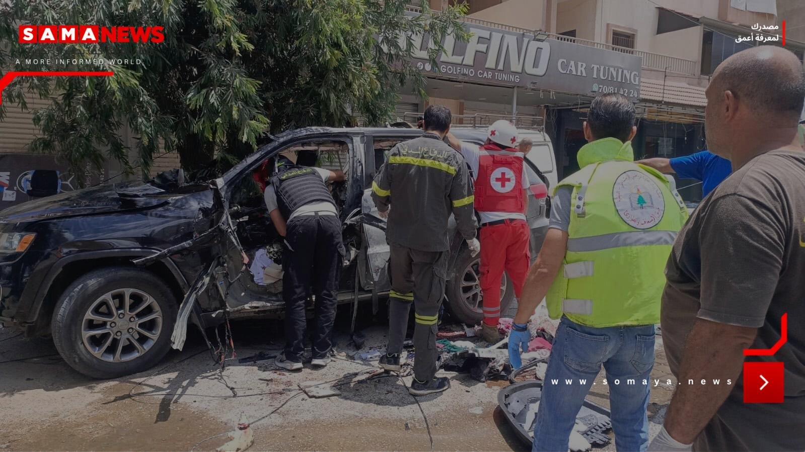 مقتل 4 أشخاص بضربة إسرائيلية استهدفت سيارة في جنوب لبنان (صور + فيديو)