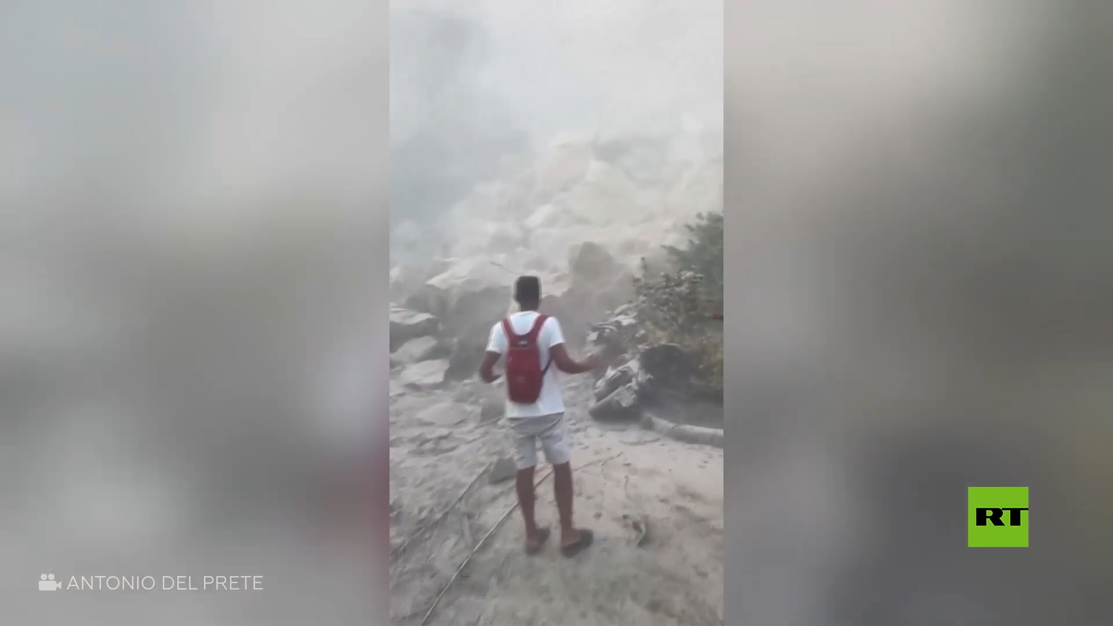 زلزال إيطاليا.. انهيار صخري يوثق في لحظات وقوع الهزة