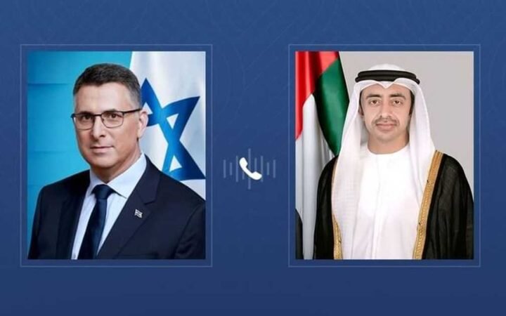 عبدالله بن زايد ووزير خارجية إسرائيل يبحثان علاقات البلدين