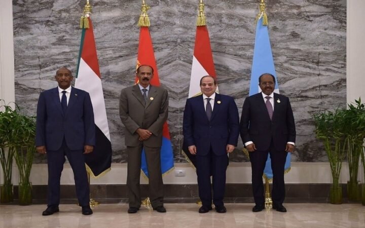 قادة مصر وإريتريا والصومال والسودان بعد قمة العلمين