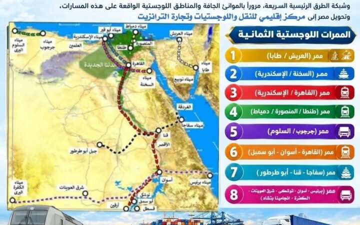 مصر تكشف عن 8 ممرات جديدة لربط مناطق الإنتاج بالموانئ