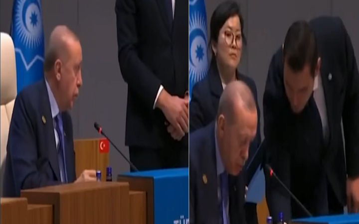 أردوغان يتعرض لموقف عفوي طريف خلال توقيع اتفاقية مع كازاخستان (فيديو)