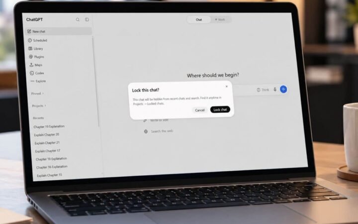 ChatGPT يتيح قفل المحادثات الحساسة برمز حماية لإخفائها عن المتطفلين